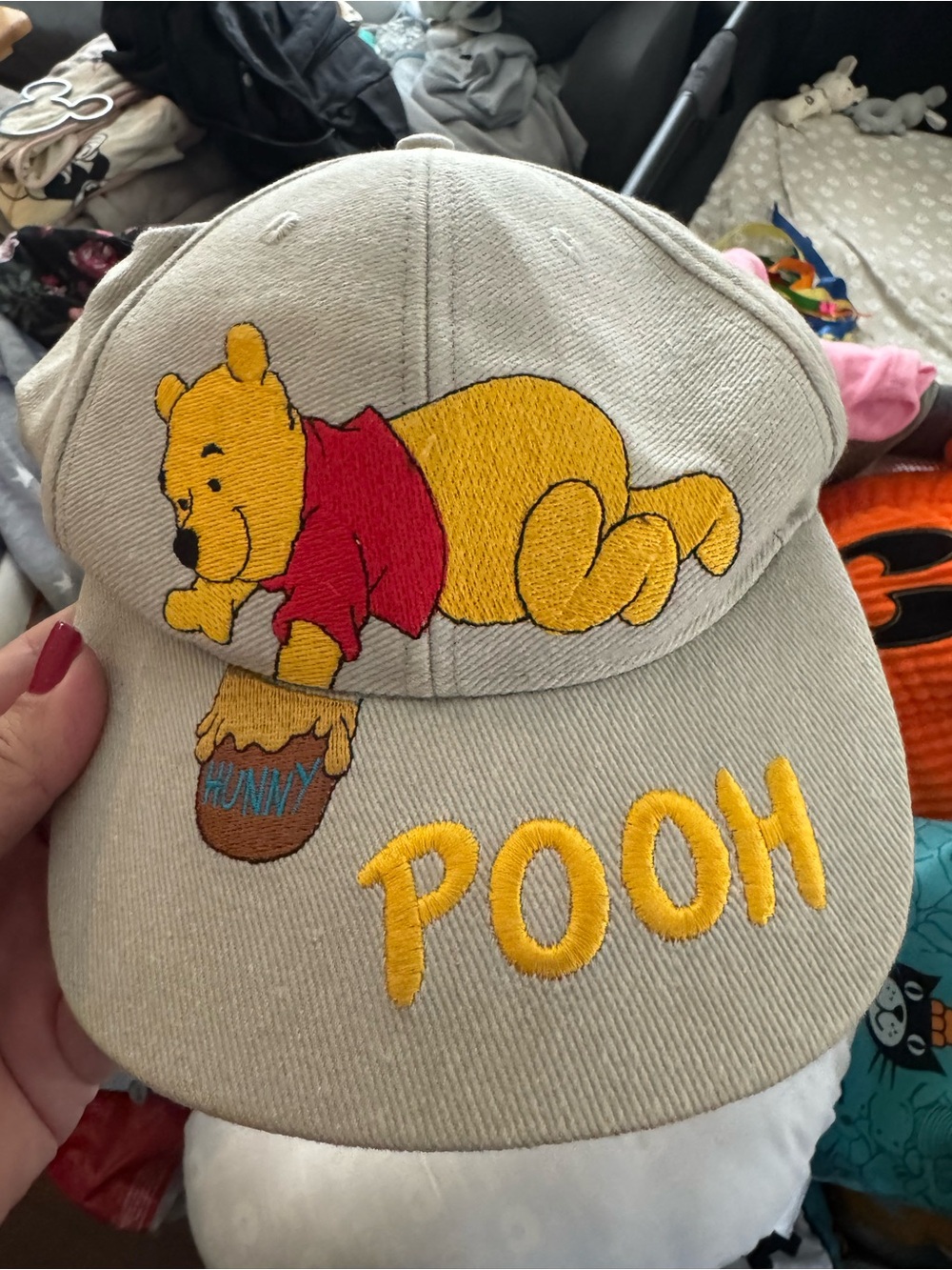 Winnie the Pooh Beige Cap with Embroidered Pooh